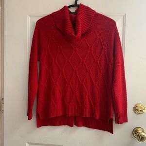 89th & Madison Vibrant Red Cowl Neck Sweater